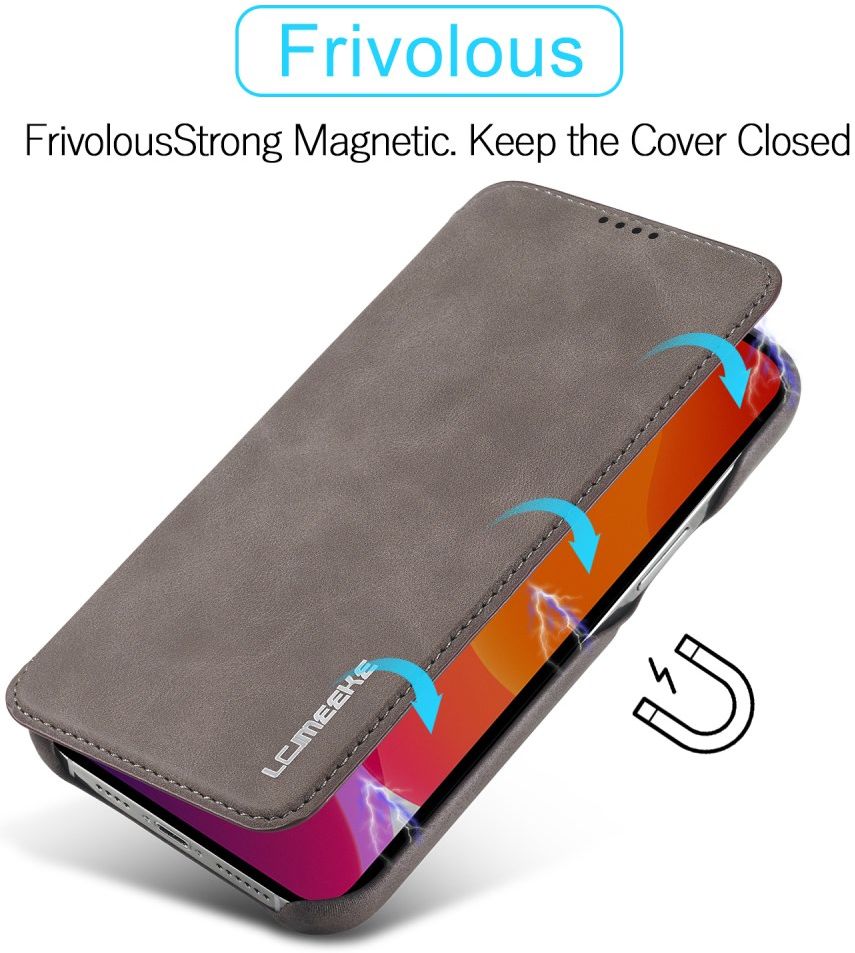 LC.IMEEKE Apple iPhone 13 Hoesje Retro Portemonnee Book Case Coffee afbeelding 7
