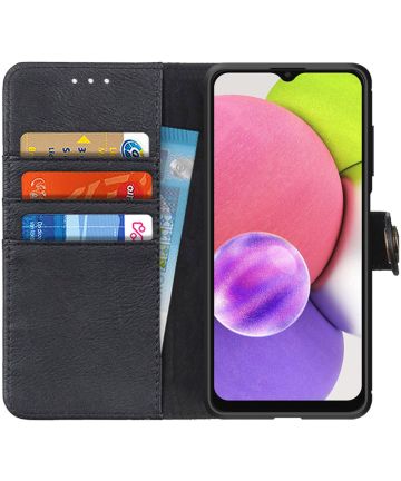 KHAZNEH Samsung Galaxy A03s Hoesje Portemonnee Book Case Zwart Hoesjes