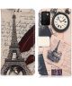 Samsung Galaxy A03s Hoesje Portemonnee Book Case Eiffeltoren Print