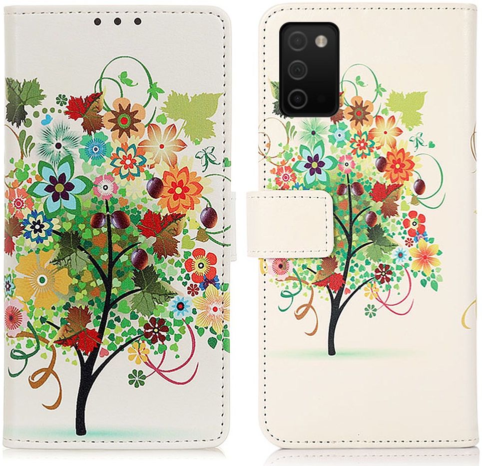 Samsung Galaxy A03s Hoesje Portemonnee Book Case Flower Print afbeelding 3