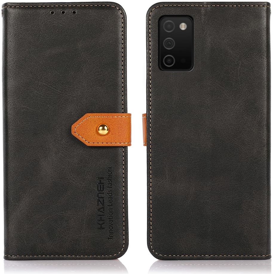 KHAZNEH Samsung Galaxy A03s Hoesje Duo Color Wallet Book Case Zwart afbeelding 4