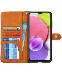 KHAZNEH Samsung Galaxy A03s Hoesje Duo Color Wallet Book Case Bruin