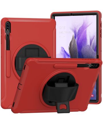 Samsung Galaxy Tab S7 FE Hoes Full Protect Cover met Kickstand Rood Hoesjes