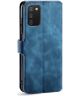 DG Ming Samsung Galaxy A03s Hoesje Retro Wallet Book Case Blauw