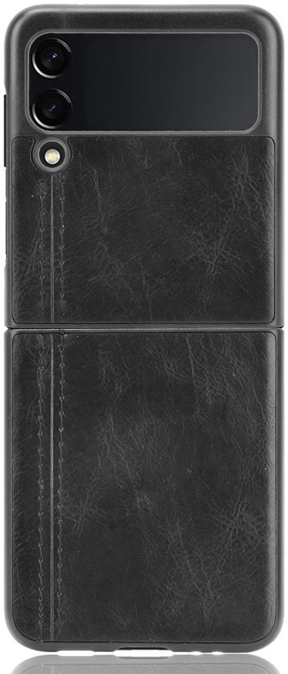 Samsung Galaxy Z Flip 3 Hoesje Kunstleer Back Cover Zwart afbeelding 1