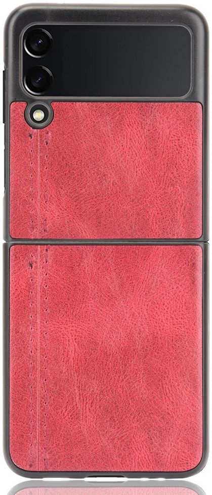 Samsung Galaxy Z Flip 3 Hoesje Kunstleer Back Cover Rood afbeelding 1