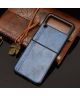 Samsung Galaxy Z Flip 3 Hoesje Kunstleer Back Cover Blauw