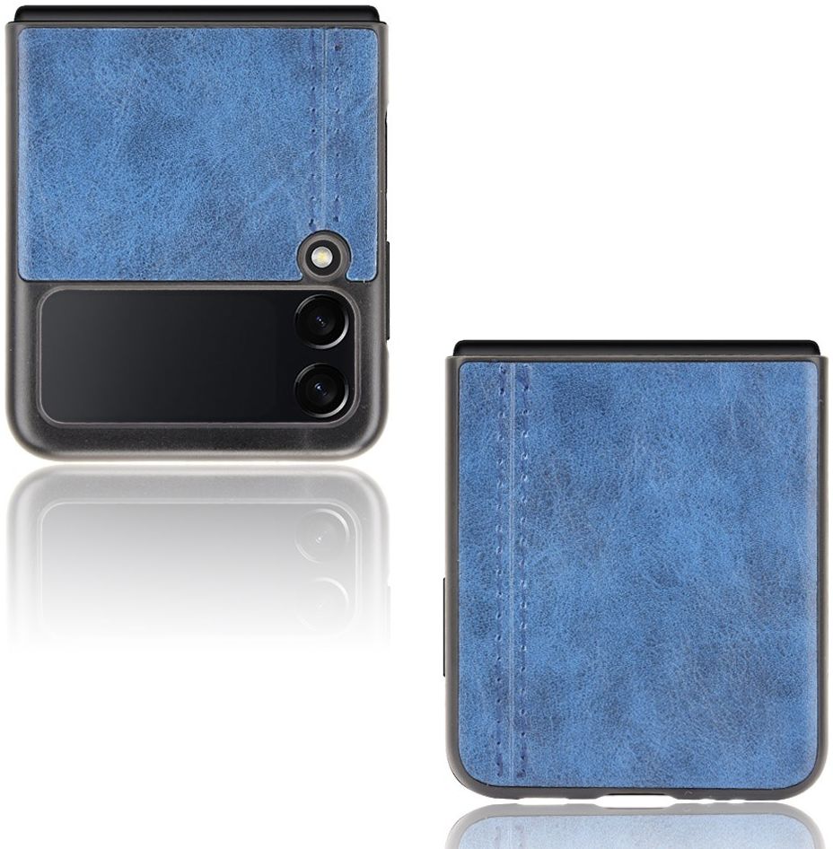 Samsung Galaxy Z Flip 3 Hoesje Kunstleer Back Cover Blauw afbeelding 3