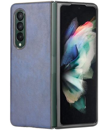 Samsung Galaxy Z Fold 3 Hoesje Kunstleer Back Cover Blauw Hoesjes