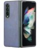 Samsung Galaxy Z Fold 3 Hoesje Kunstleer Back Cover Blauw