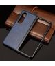 Samsung Galaxy Z Fold 3 Hoesje Kunstleer Back Cover Blauw
