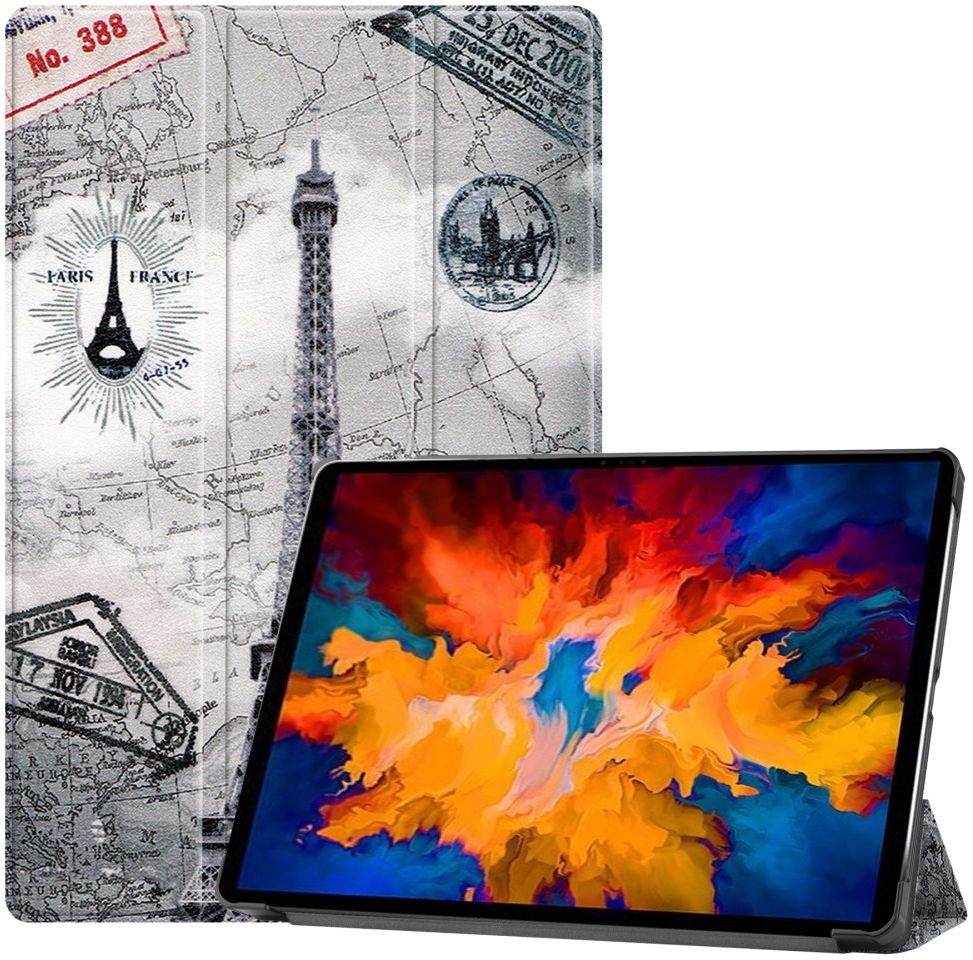 Lenovo Tab P11 Pro Hoes Tri-Fold Book Case met Eiffeltoren Print afbeelding 1