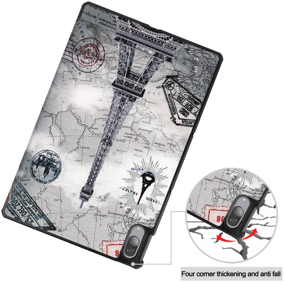 Lenovo Tab P11 Pro Hoes Tri-Fold Book Case met Eiffeltoren Print afbeelding 4