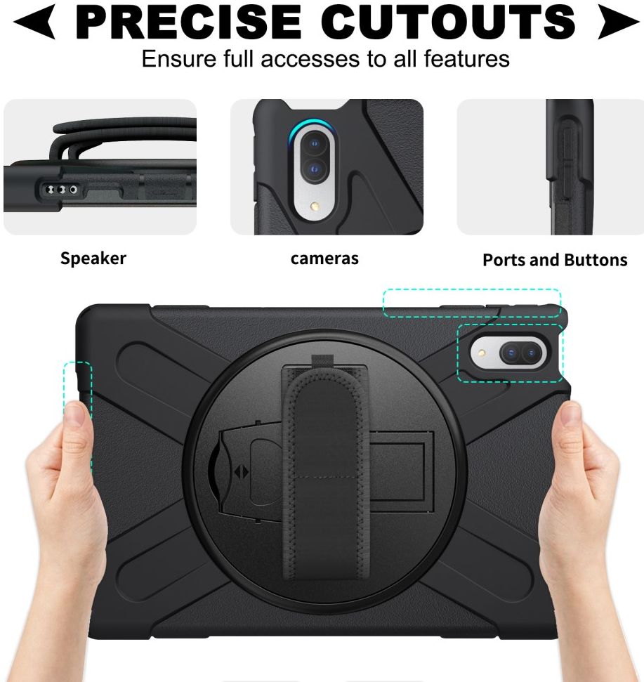 Lenovo Tab P11 Pro Hoes 360 Graden Kickstand Back Cover Zwart afbeelding 7