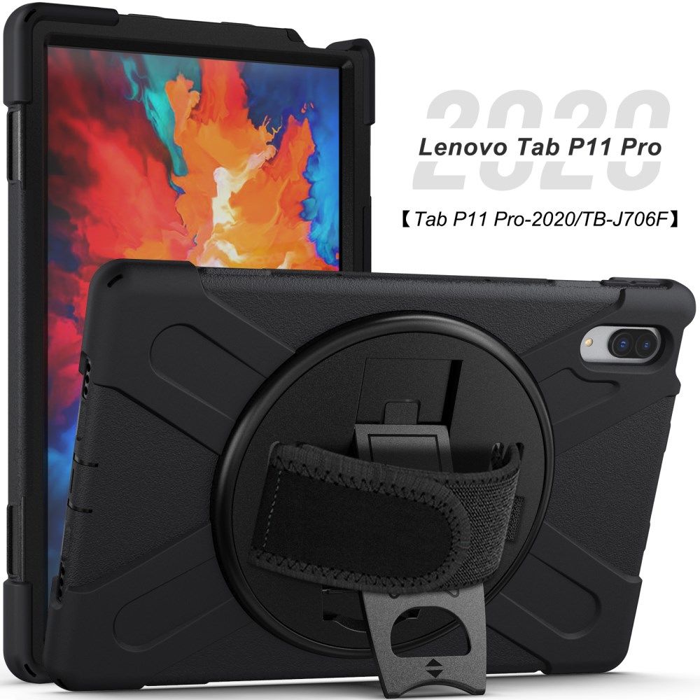 Lenovo Tab P11 Pro Hoes 360 Graden Kickstand Back Cover Zwart afbeelding 9