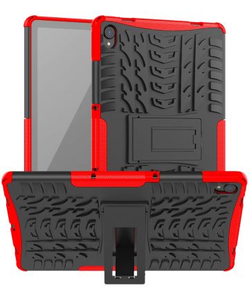Lenovo Tab P11 / P11 Plus Hoes Hybride Back Cover met Kickstand Rood Hoesjes
