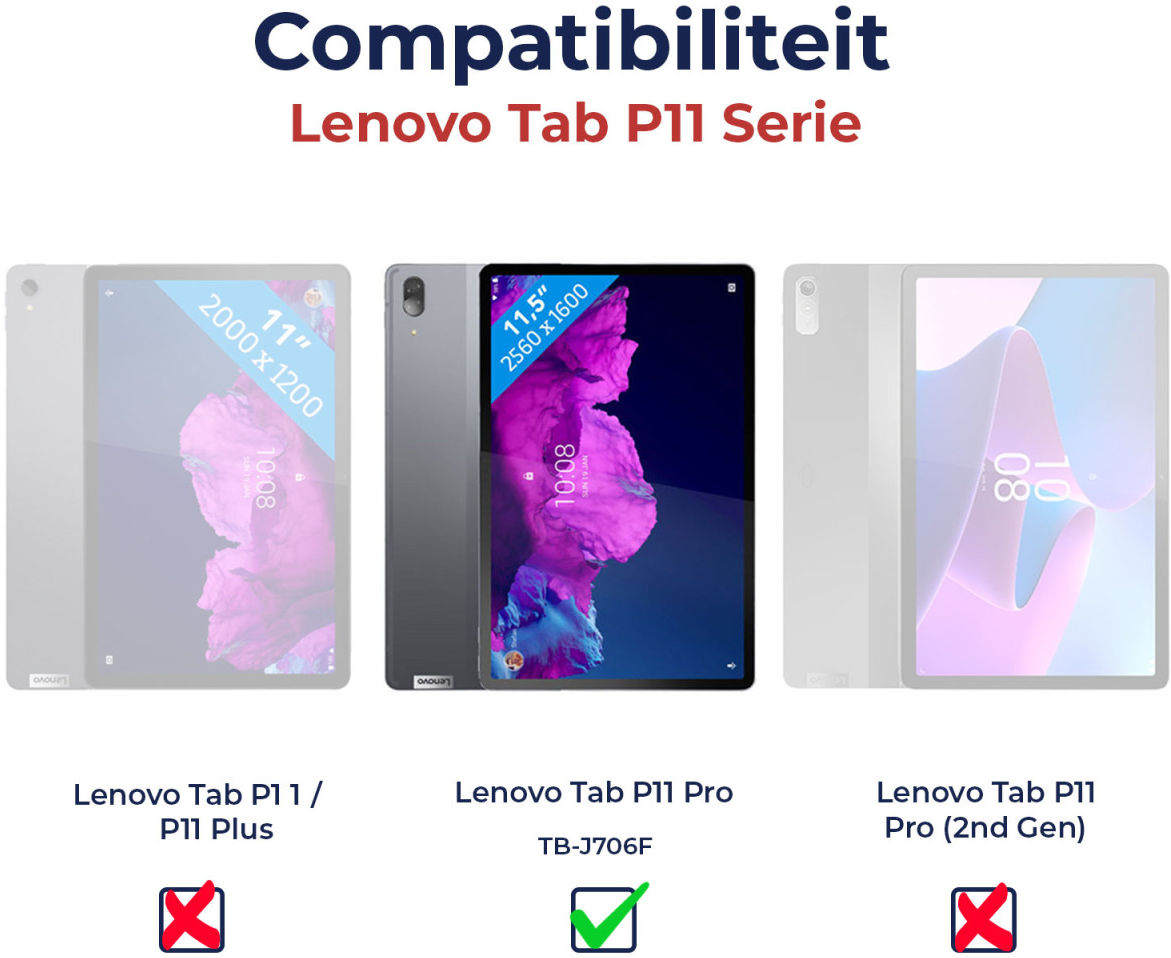 Lenovo Tab P11 Pro Hoes Tri-Fold Book Case Kunstleer Zwart afbeelding 11