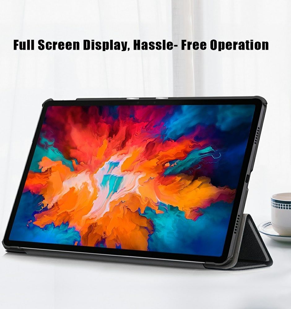Lenovo Tab P11 Pro Hoes Tri-Fold Book Case Kunstleer Zwart afbeelding 7