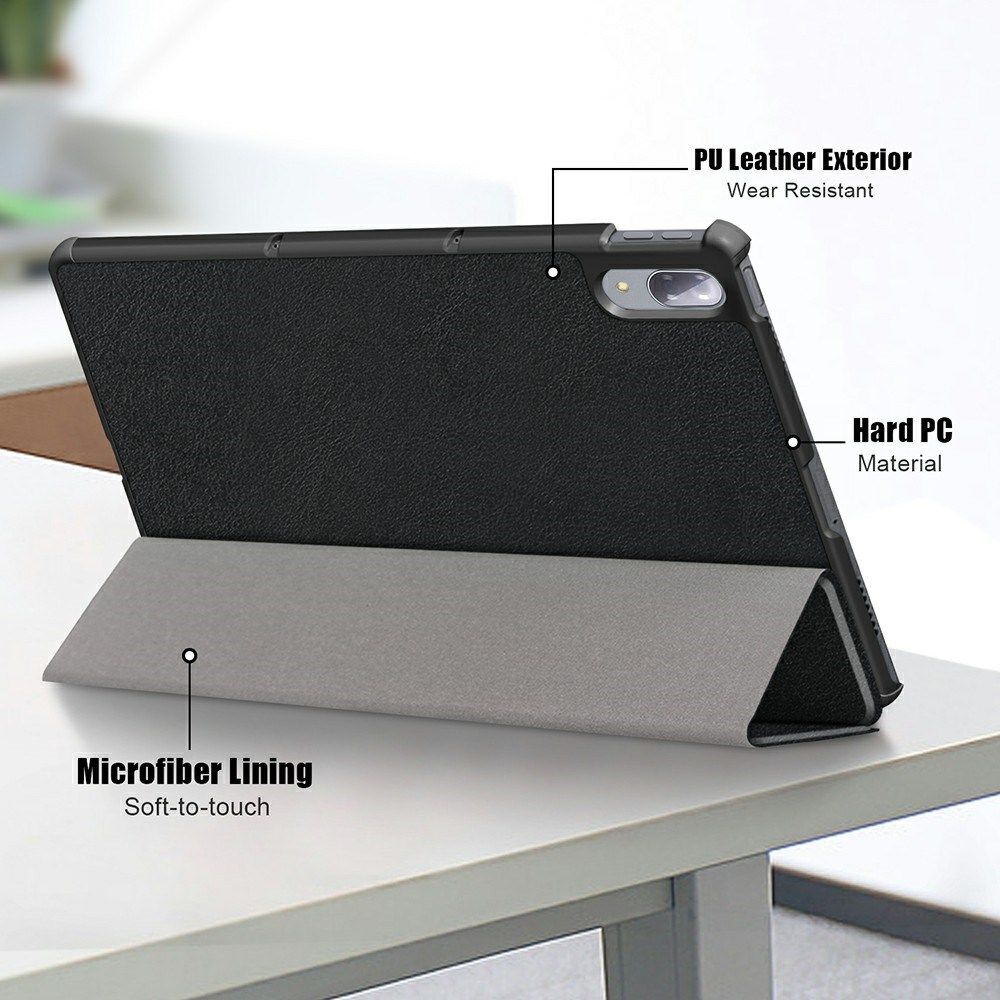 Lenovo Tab P11 Pro Hoes Tri-Fold Book Case Kunstleer Zwart afbeelding 9