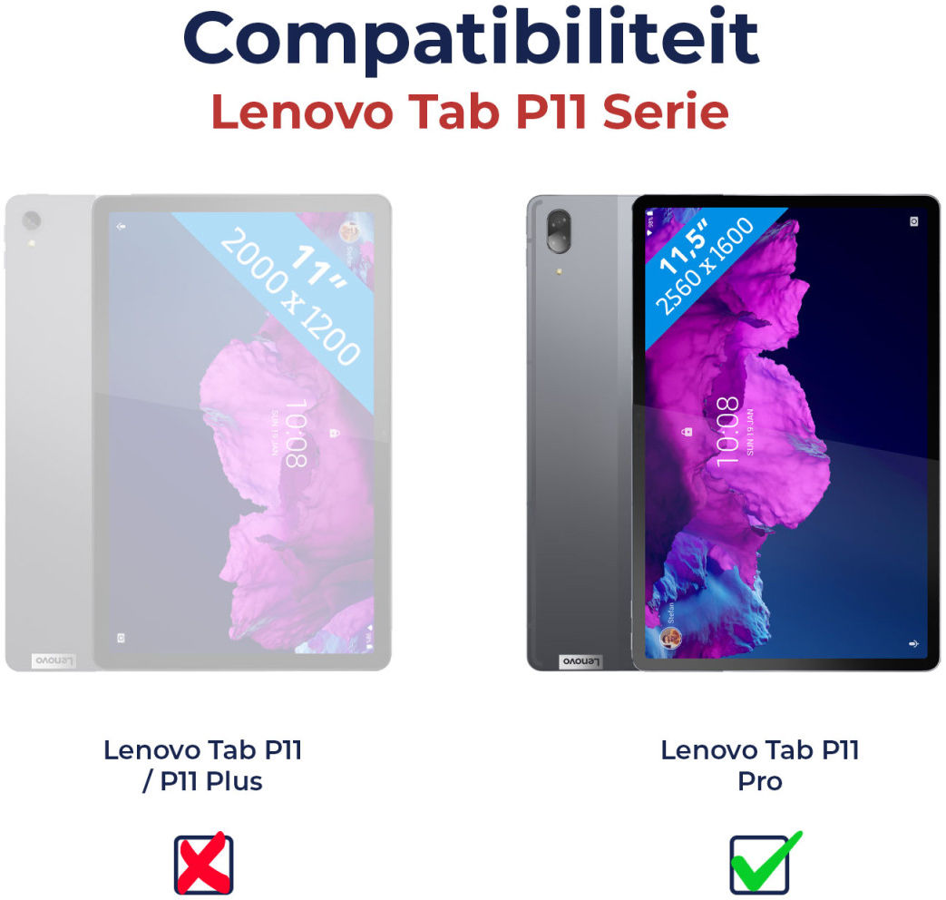 Lenovo Tab P11 Pro Hoes Tri-Fold Book Case Kunstleer Rood afbeelding 12