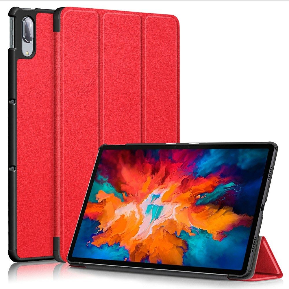 Lenovo Tab P11 Pro Hoes Tri-Fold Book Case Kunstleer Rood afbeelding 1