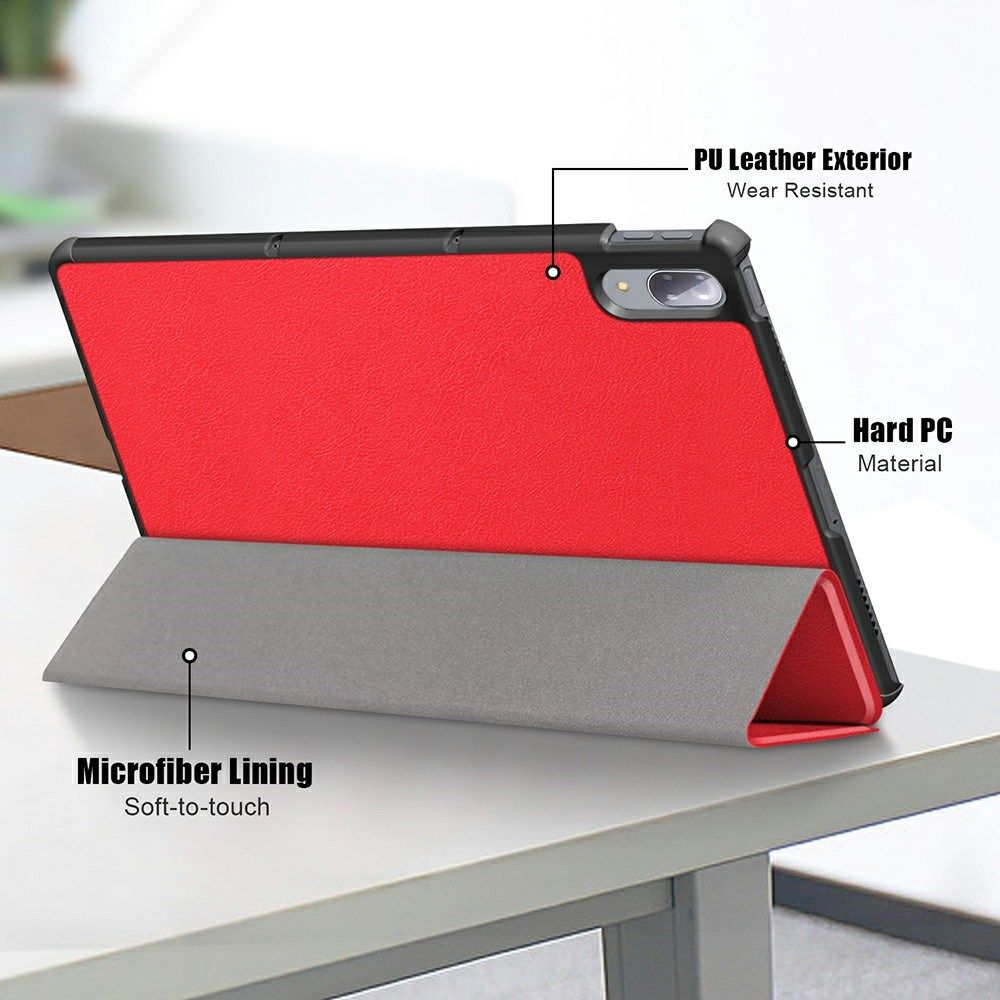 Lenovo Tab P11 Pro Hoes Tri-Fold Book Case Kunstleer Rood afbeelding 9