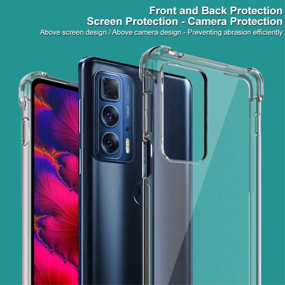 Motorola Edge 20 Pro Hoesje TPU + Screenprotector Transparant Zwart afbeelding 6