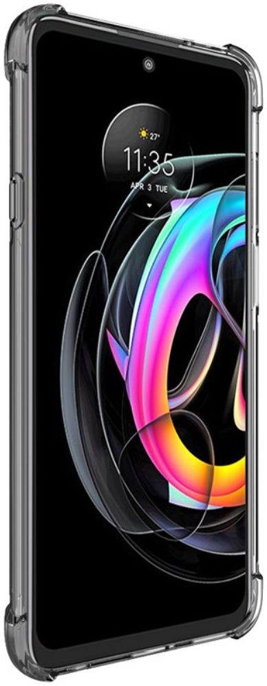 Motorola Edge 20 Lite Hoesje TPU + Screen Protector Transparant Zwart afbeelding 2