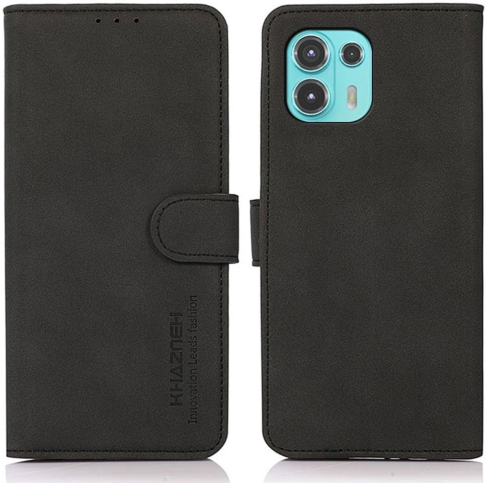 KHAZNEH Motorola Edge 20 Lite Hoesje Portemonnee Book Case Zwart afbeelding 3