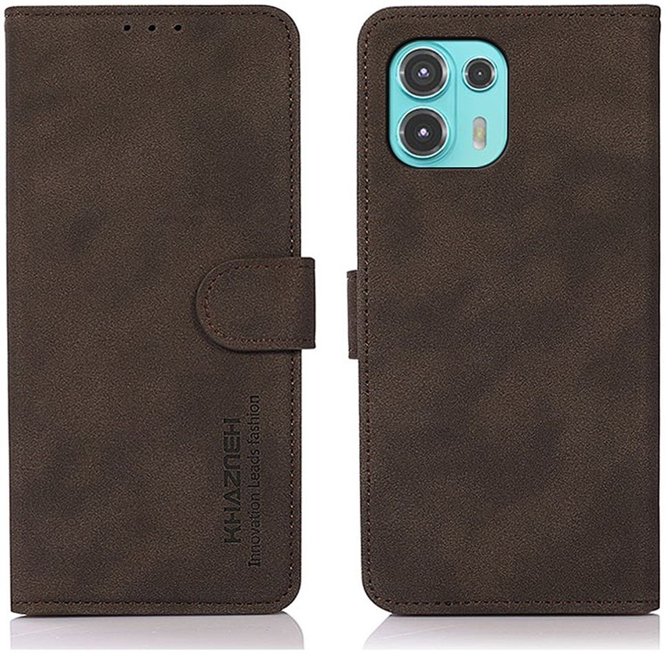 KHAZNEH Motorola Edge 20 Lite Hoesje Portemonnee Book Case Bruin afbeelding 3