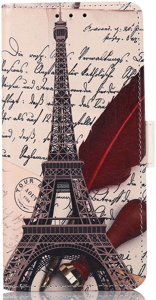 Motorola Edge 20 Lite Hoesje Portemonnee met Eiffeltoren Print afbeelding 1