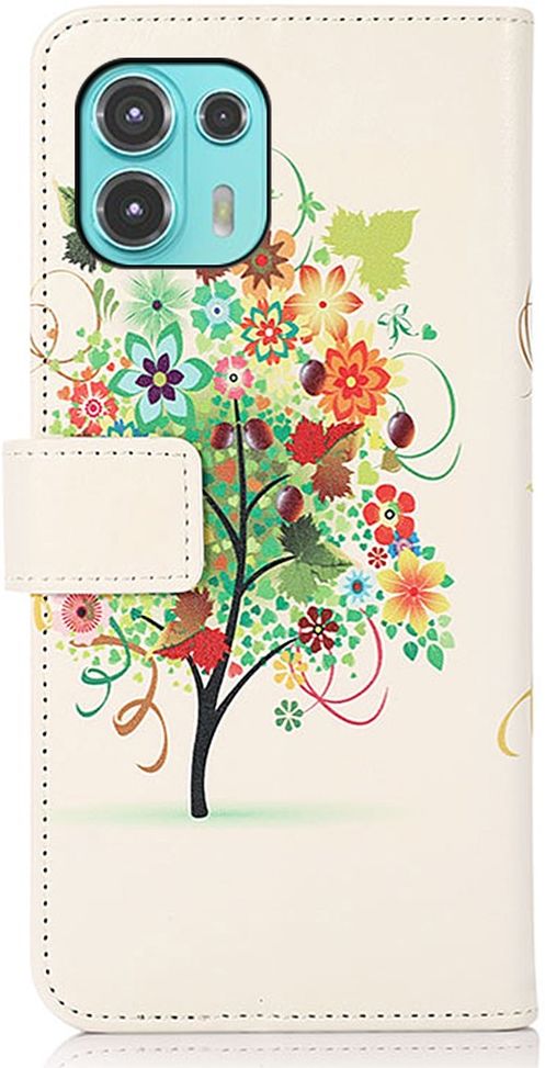 Motorola Edge 20 Lite Hoesje Portemonnee met Tree Print afbeelding 6