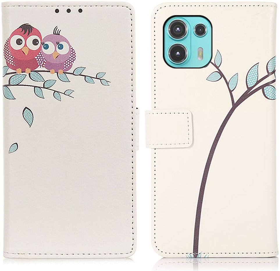 Motorola Edge 20 Lite Hoesje Portemonnee met Uil Print afbeelding 3