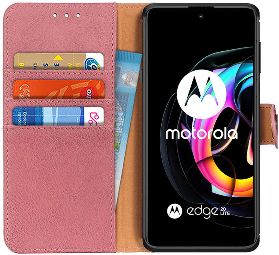 KHAZNEH Motorola Edge 20 Lite Hoesje Wallet Book Case Roze afbeelding 1