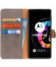 KHAZNEH Motorola Edge 20 Lite Hoesje Wallet Book Case Grijs