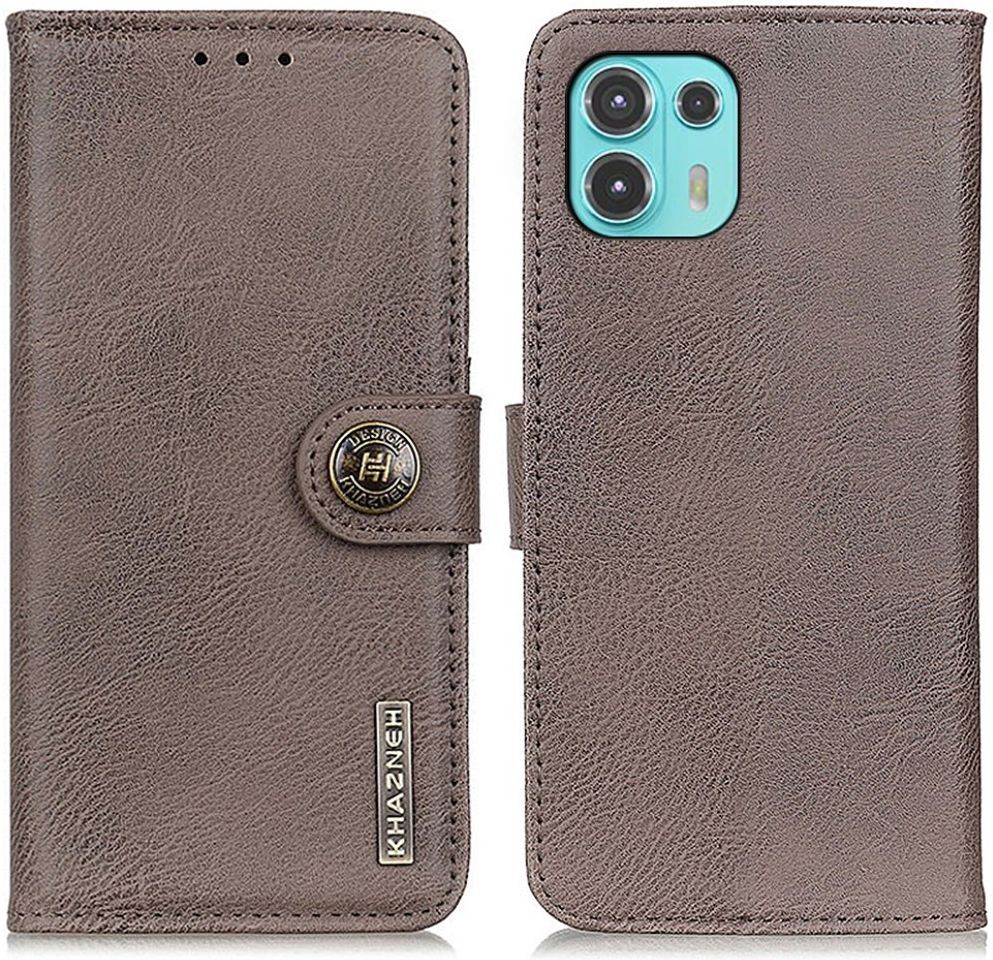 KHAZNEH Motorola Edge 20 Lite Hoesje Wallet Book Case Grijs afbeelding 3