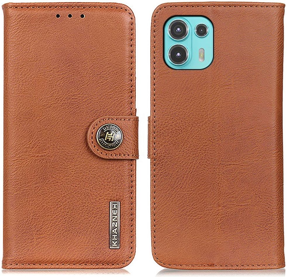 KHAZNEH Motorola Edge 20 Lite Hoesje Wallet Book Case Bruin afbeelding 3