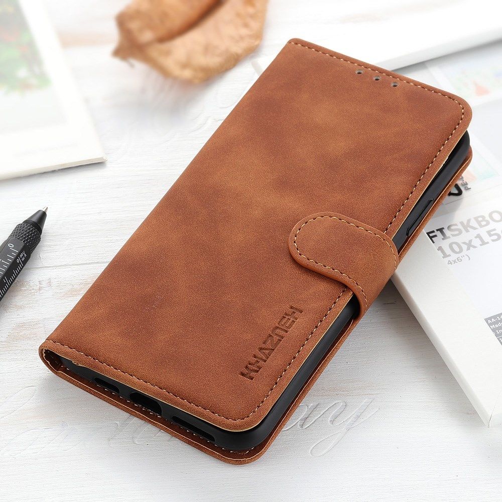 KHAZNEH Motorola Edge 20 Pro Hoesje Retro Wallet Book Case Bruin afbeelding 4