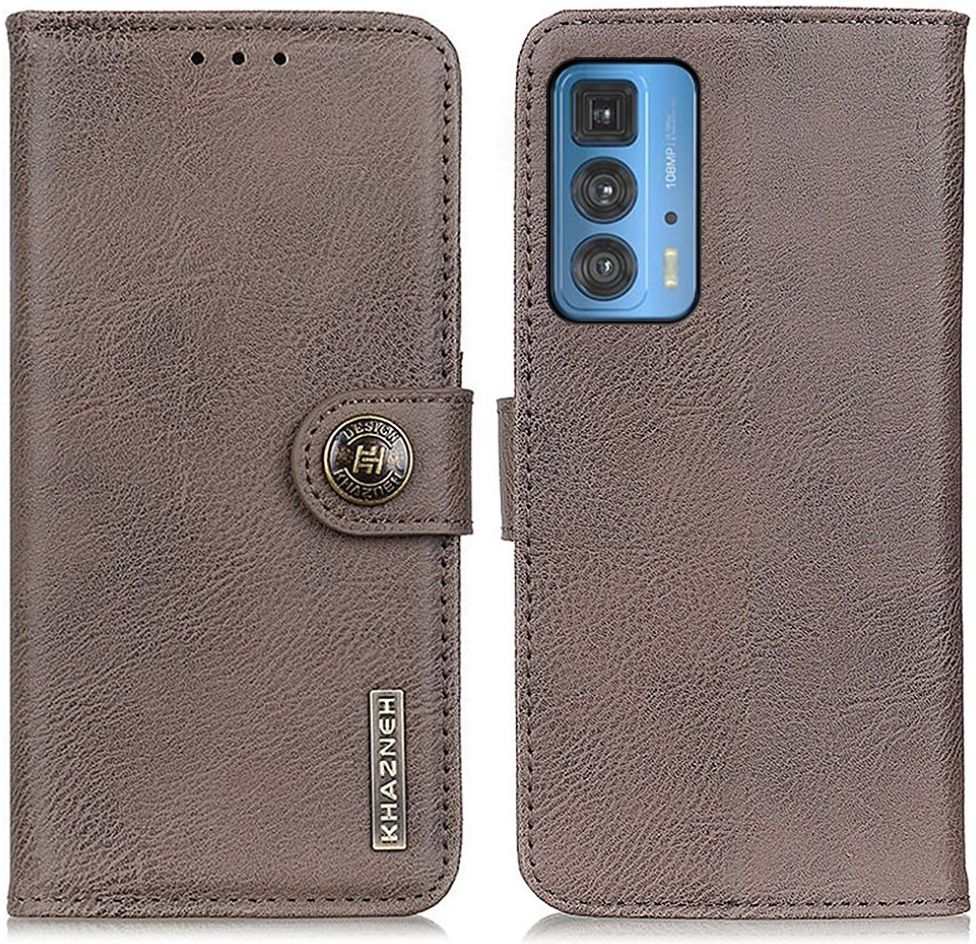 KHAZNEH Motorola Edge 20 Pro Hoesje Wallet Book Case Grijs afbeelding 3