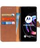 KHAZNEH Motorola Edge 20 Pro Hoesje Wallet Book Case Bruin
