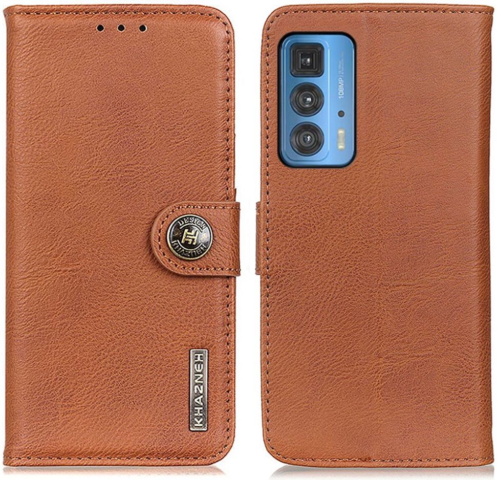 KHAZNEH Motorola Edge 20 Pro Hoesje Wallet Book Case Bruin afbeelding 3