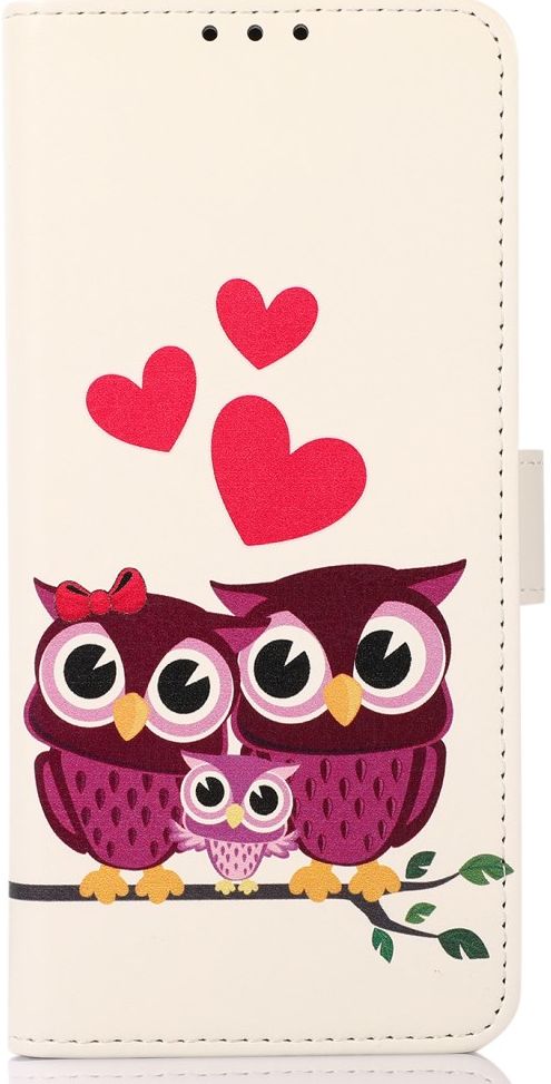 Motorola Edge 20 Pro Hoesje Portemonnee Book Case Uilen Print afbeelding 1