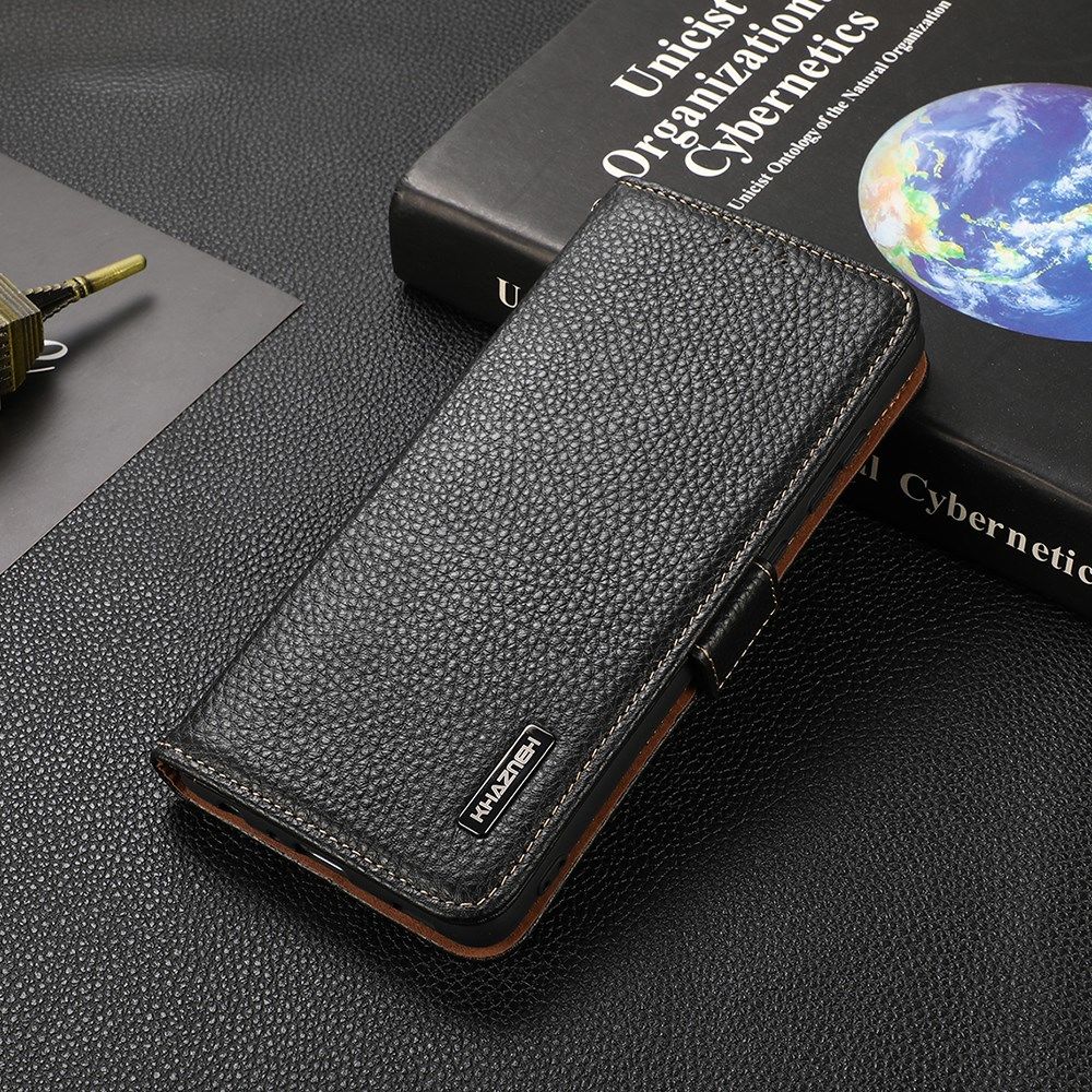 KHAZNEH Google Pixel 6 Hoesje RFID Wallet Book Case Echt Leer Zwart afbeelding 5
