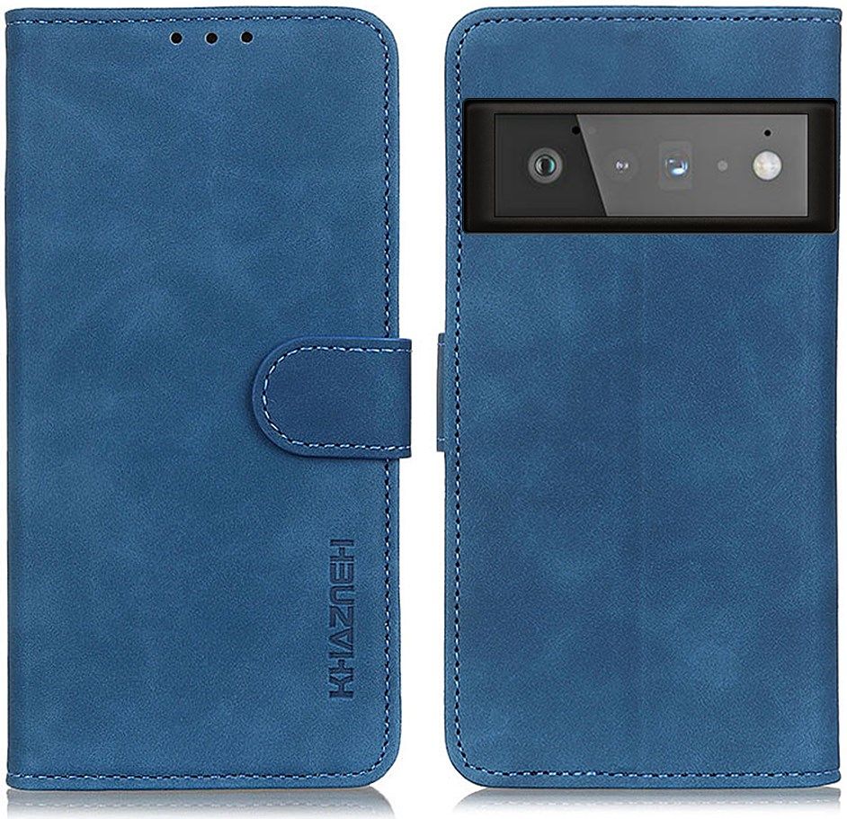 KHAZNEH Google Pixel 6 Pro Hoesje Vintage Wallet Book Case Blauw afbeelding 2