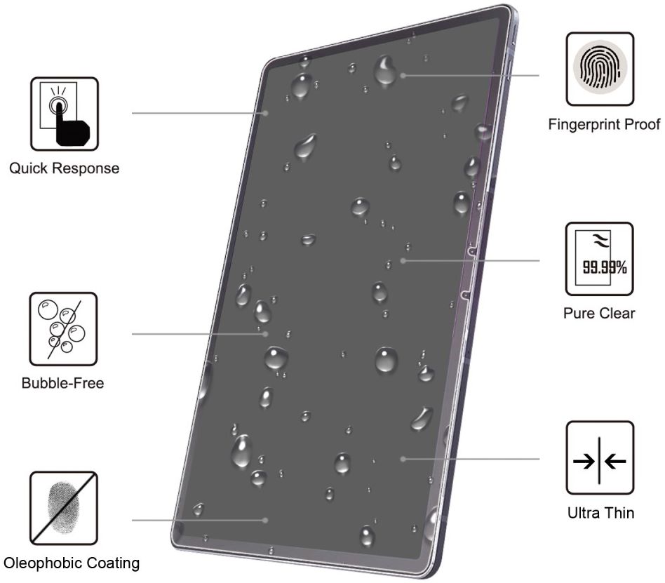 Lenovo Tab P11 Pro Screen Protector 9H Tempered Glass Volledig Dekkend afbeelding 2
