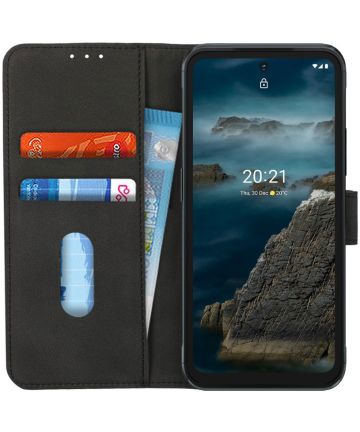 KHAZNEH Nokia XR20 Hoesje Retro Wallet Book Case Zwart Hoesjes