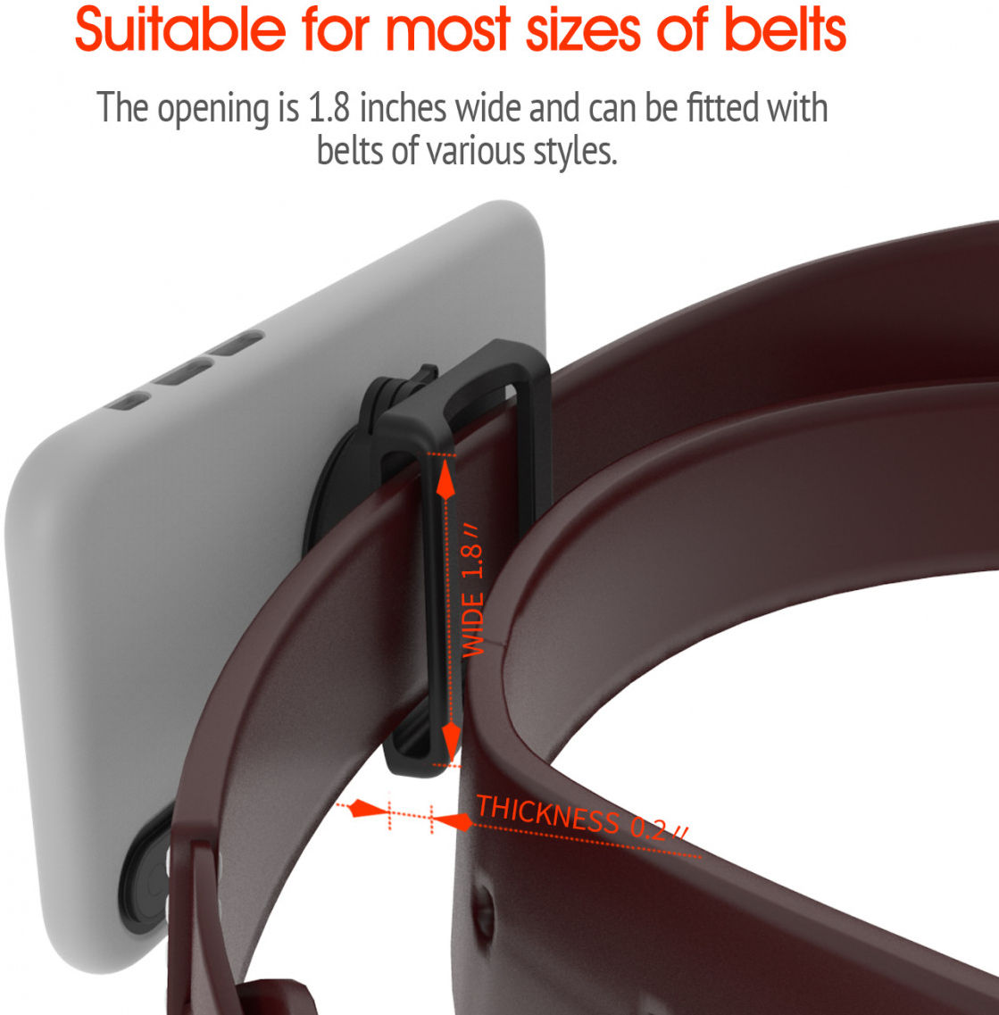 Universele Smartphone Belt Clip Telefoon Houder voor Riem Zwart afbeelding 3