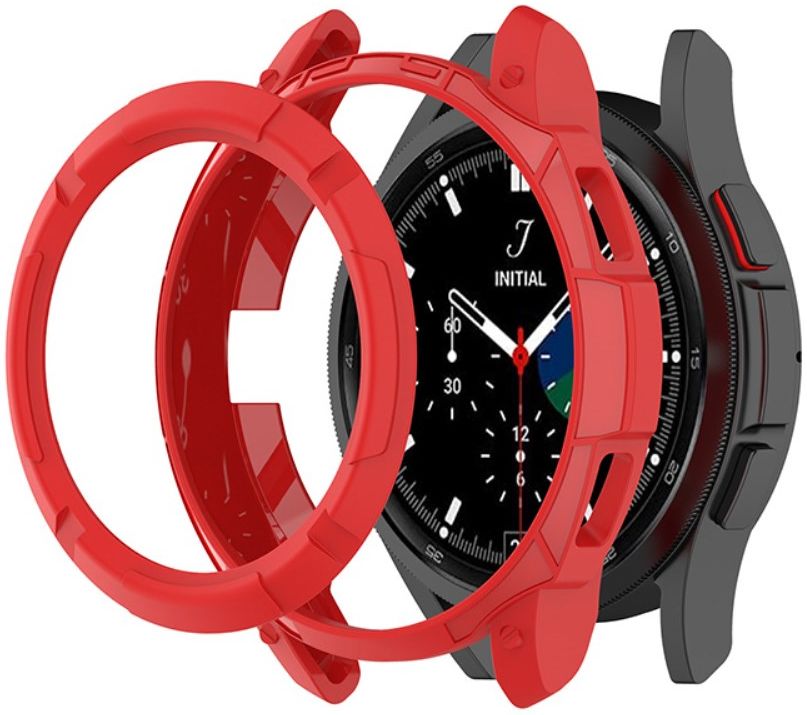 Samsung Galaxy Watch 4 Classic 46MM Hoesje TPU met Bezel Ring Rood afbeelding 2