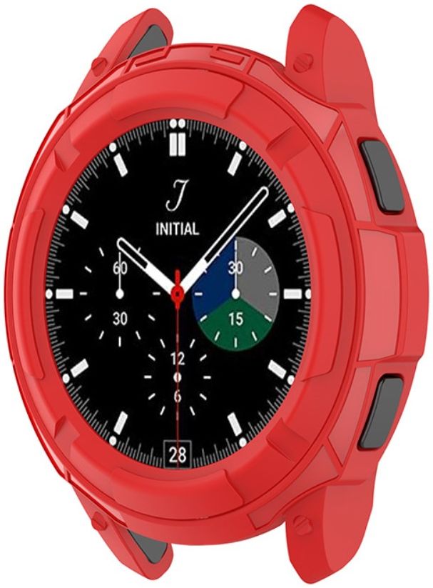 Samsung Galaxy Watch 4 Classic 46MM Hoesje TPU met Bezel Ring Rood afbeelding 3