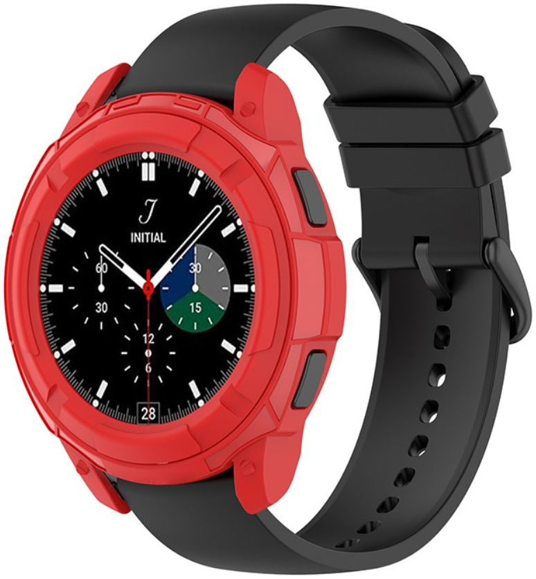 Samsung Galaxy Watch 4 Classic 46MM Hoesje TPU met Bezel Ring Rood afbeelding 1